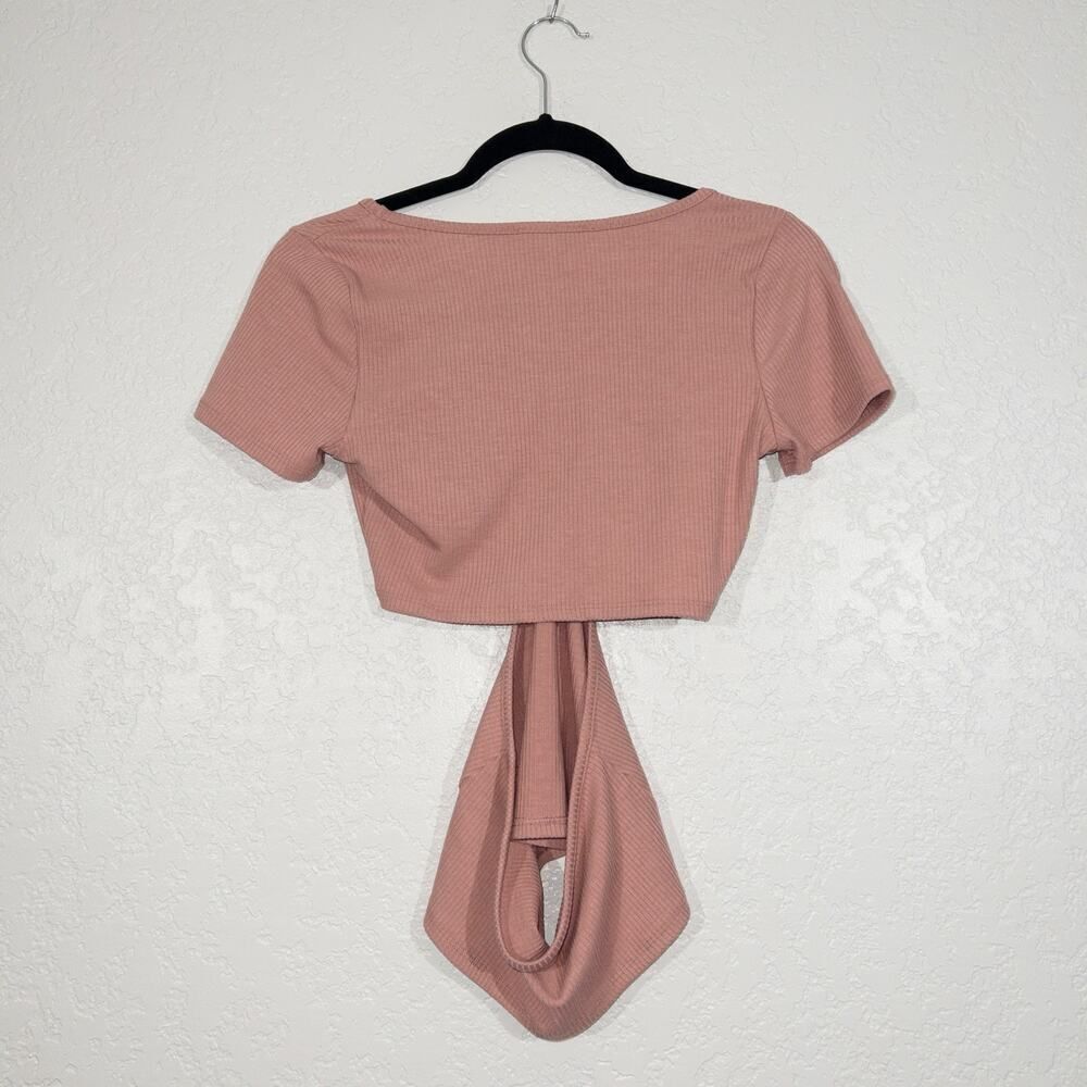 Lulu’s Mauve Pink Just To Flirt Ribbed Cutout Top Size Small - Picture 8 of 9